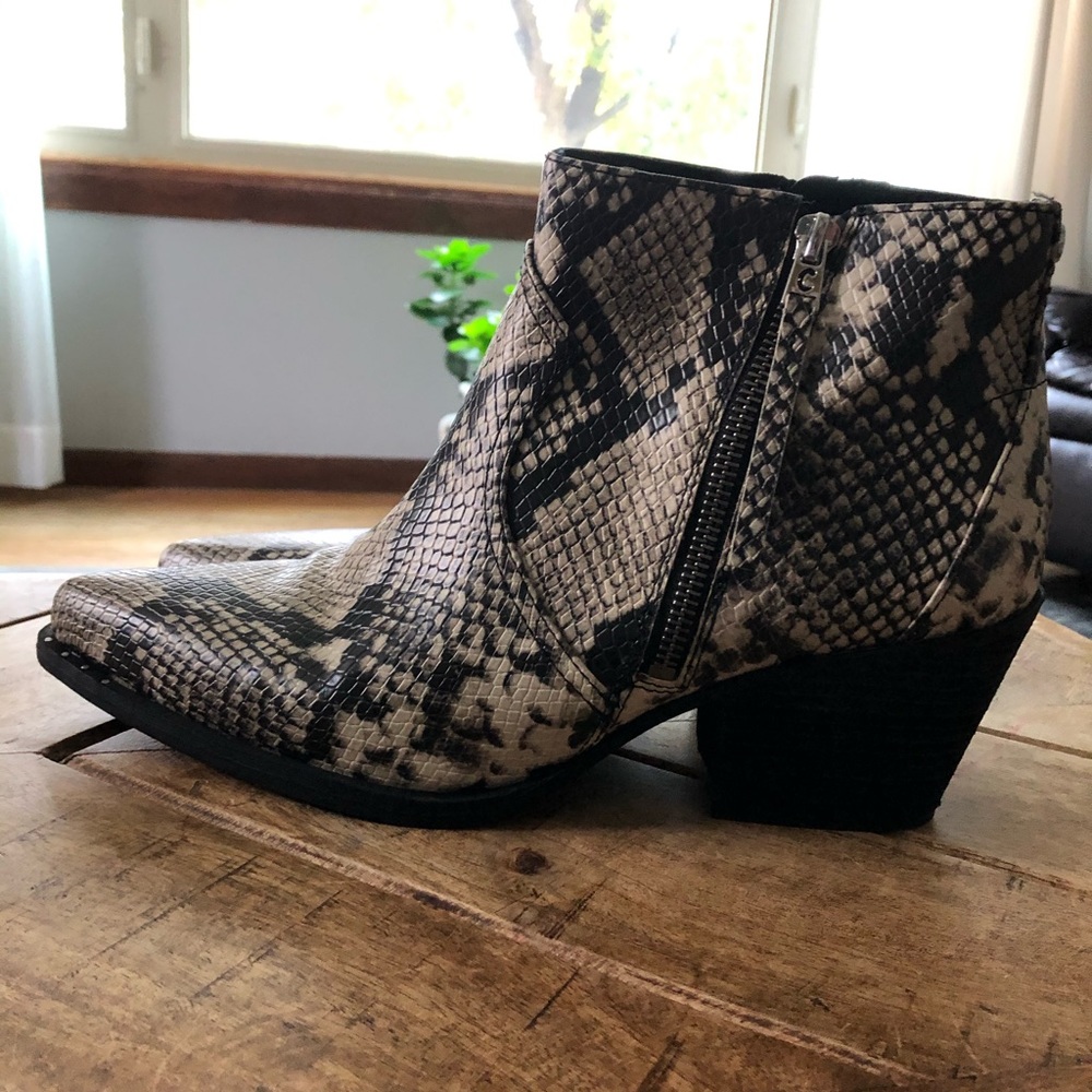 Snake print boots